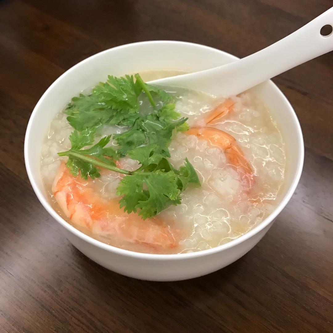 花生酱鲜虾干贝粥