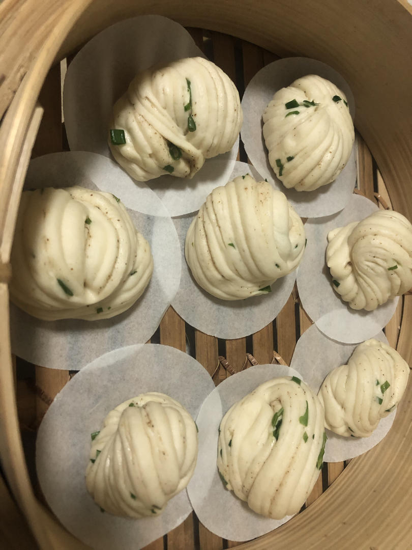 葱油花卷，一根筷子卷出漂亮的造型