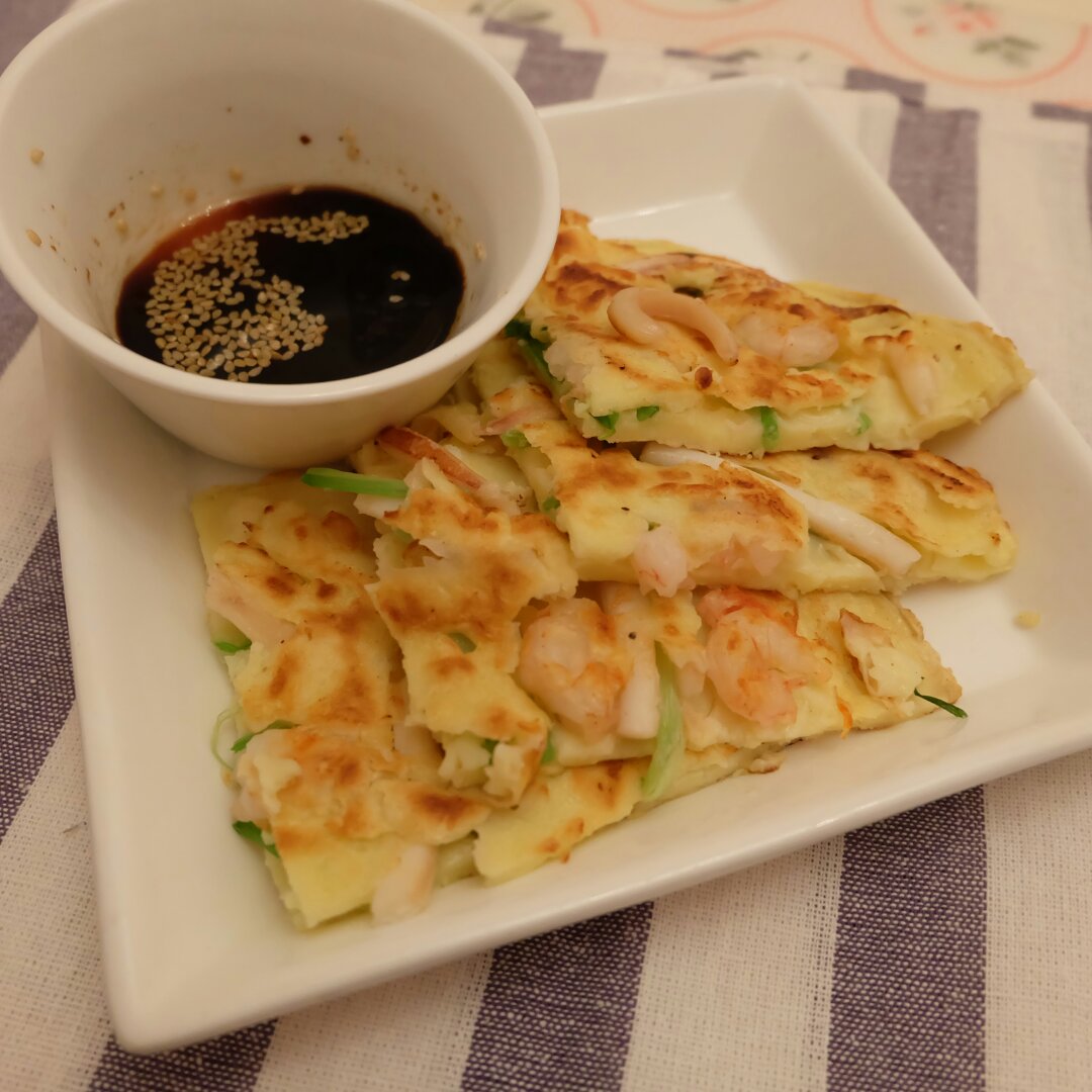 韩国海鲜葱饼