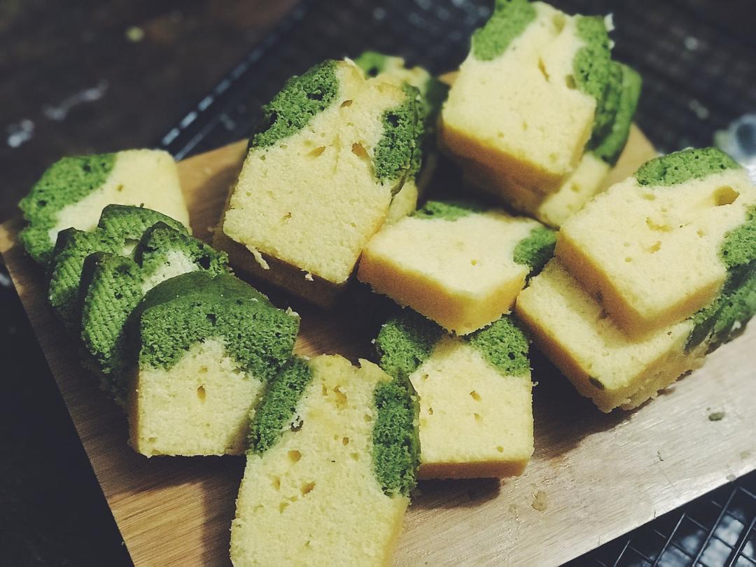 香草&抹茶双拼磅蛋糕（白菜磅）