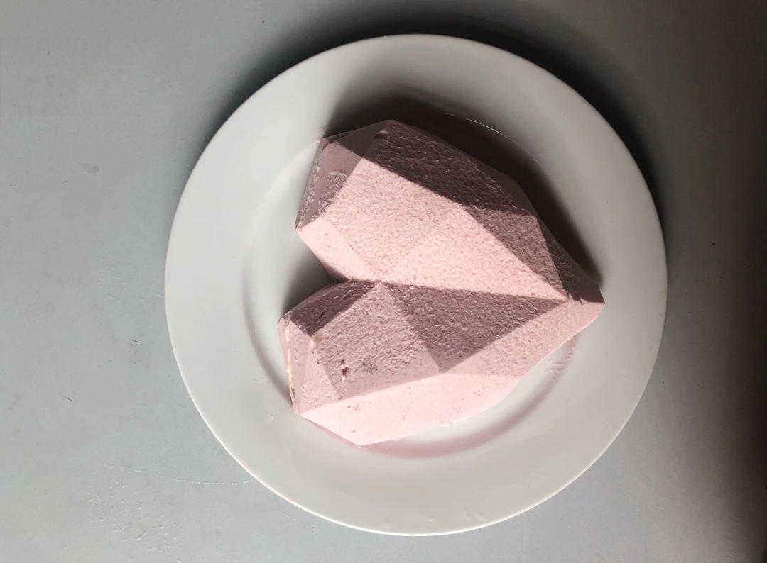 少女❤3D钻石心形覆盆子乳酪慕斯（7寸）