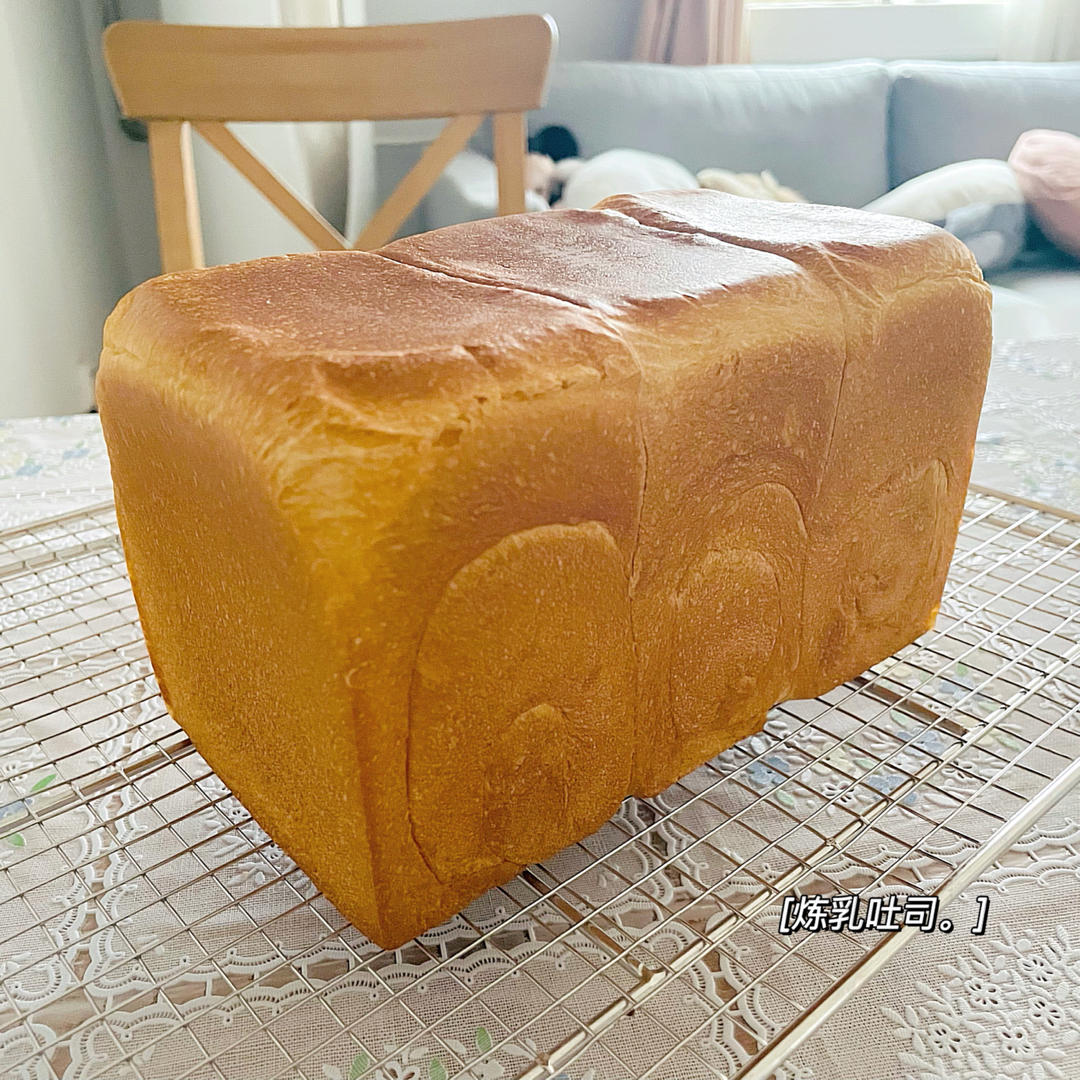 超棒的炼乳吐司只需一次发酵(450g土司盒x2)