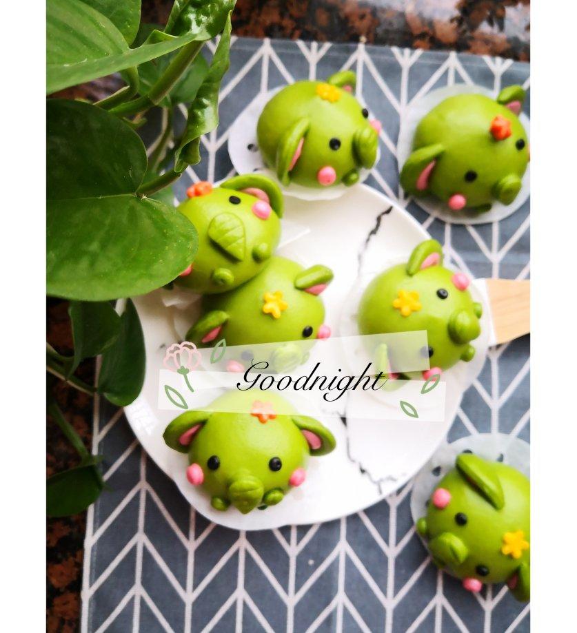 头顶花花小象卡通造型馒头