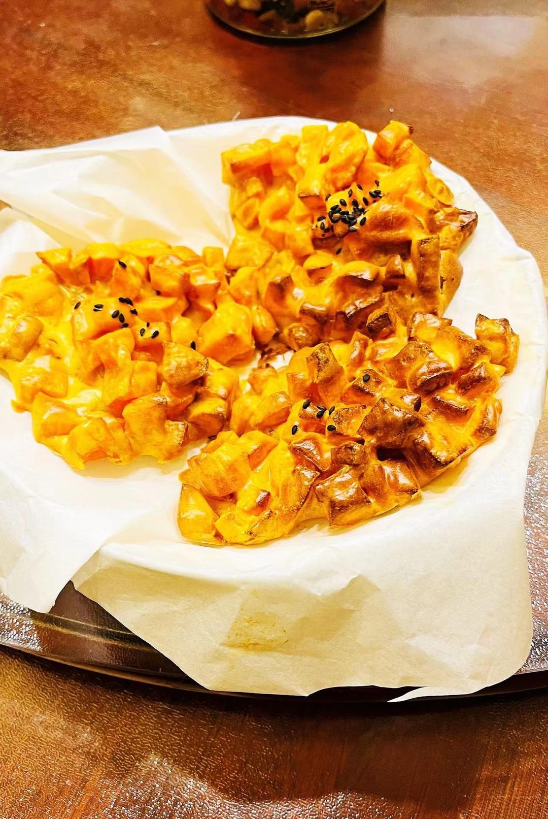 无油低卡红薯饼，香甜酥脆