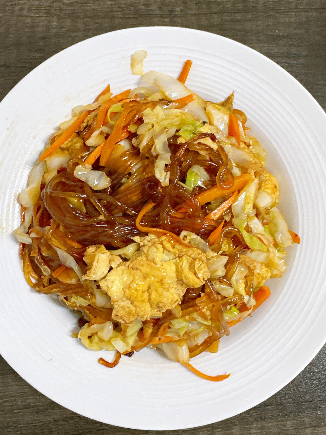 鸡蛋包菜炒粉丝
