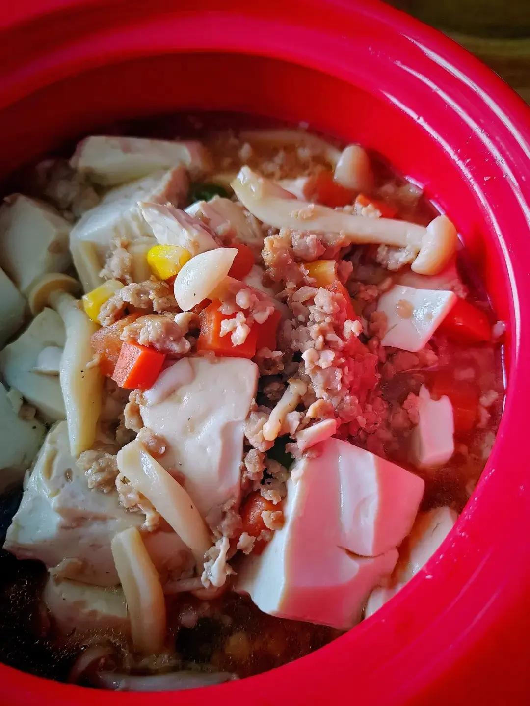 肉沫豆腐煲