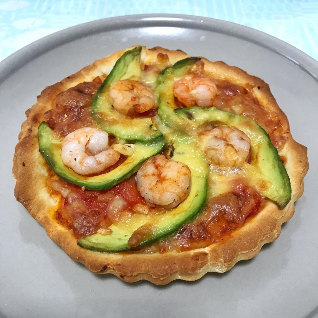 牛油果大虾披萨