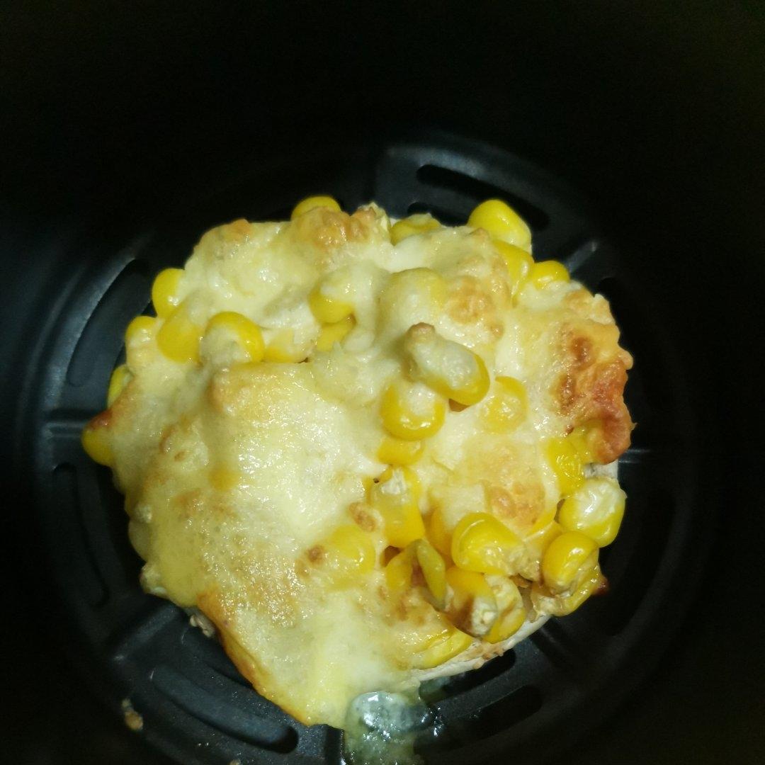 吐司版迷你玉米烙披萨，免烤箱！做法简单10分钟快手早餐，酥脆香甜巨好吃|大宇空气炸锅