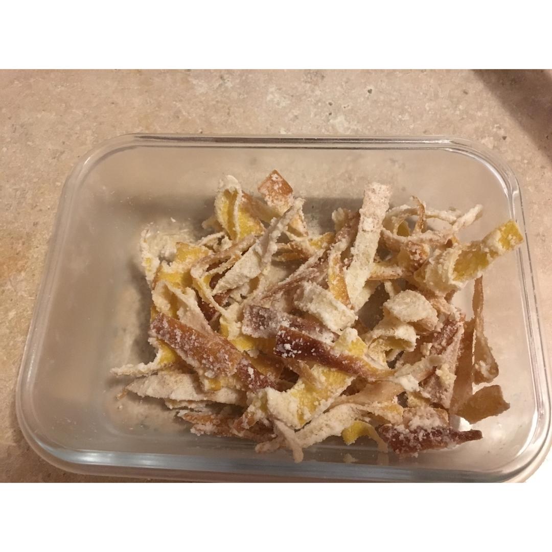 不用粘糖，直接返沙的糖渍柚子皮