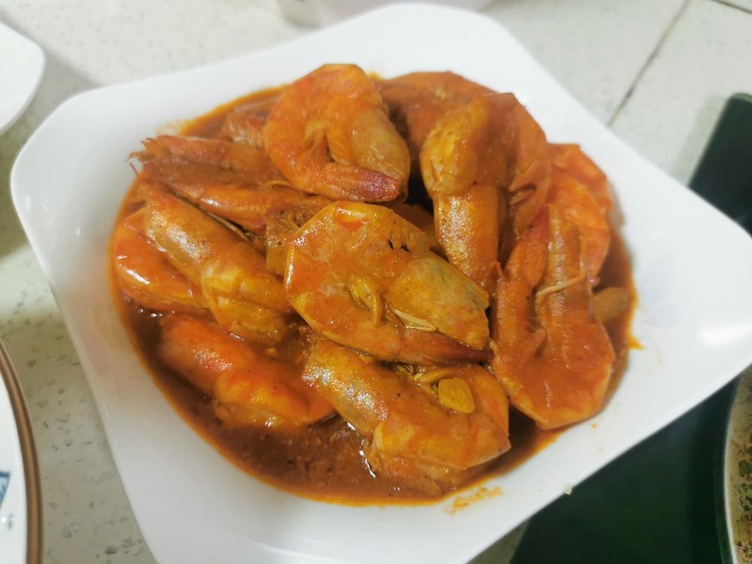 今日菜谱：爆炒大虾