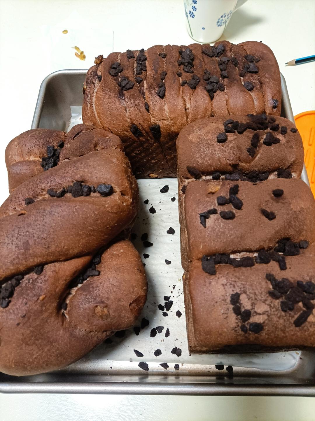 雪山巧克力吐司（巧克力奥利奥吐司面包）