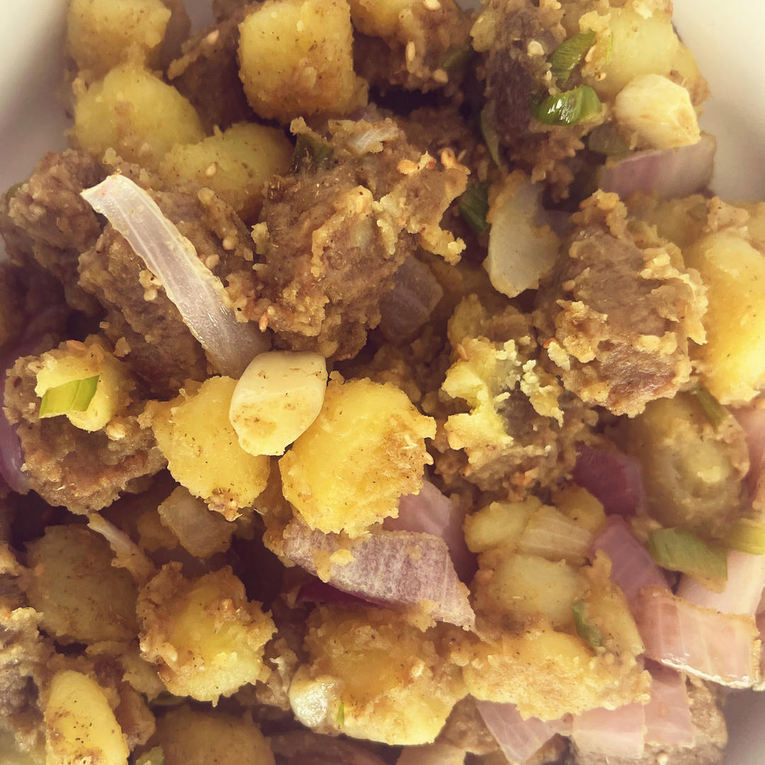 我做的蒜香孜然牛肉粒完爆烧烤店！！