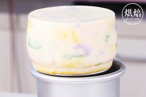 免烤配方|快手的多彩果冻酸奶蛋糕的做法 步骤27