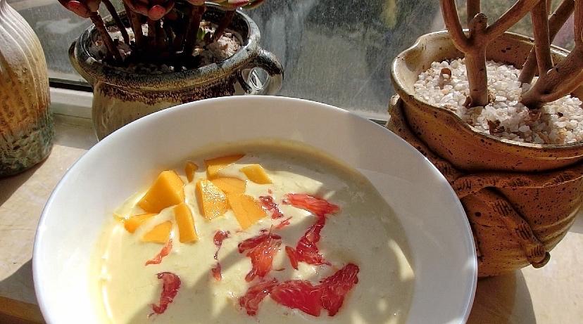 港式甜品——杨枝甘露(芒果西米露)附芒果花切法