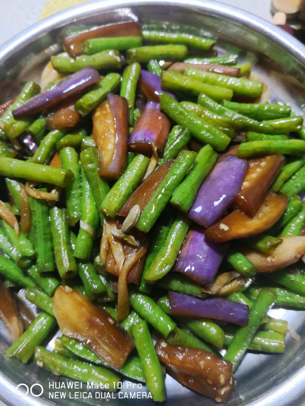 茄子炒豆角（改良版 健康少油）