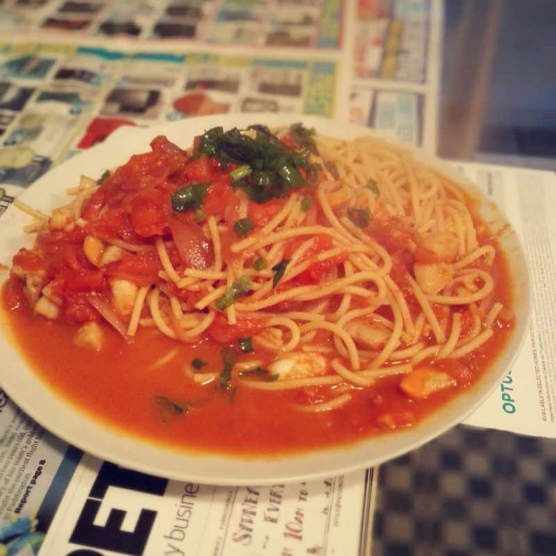 #挑战必胜客#西班牙风情海鲜意面
