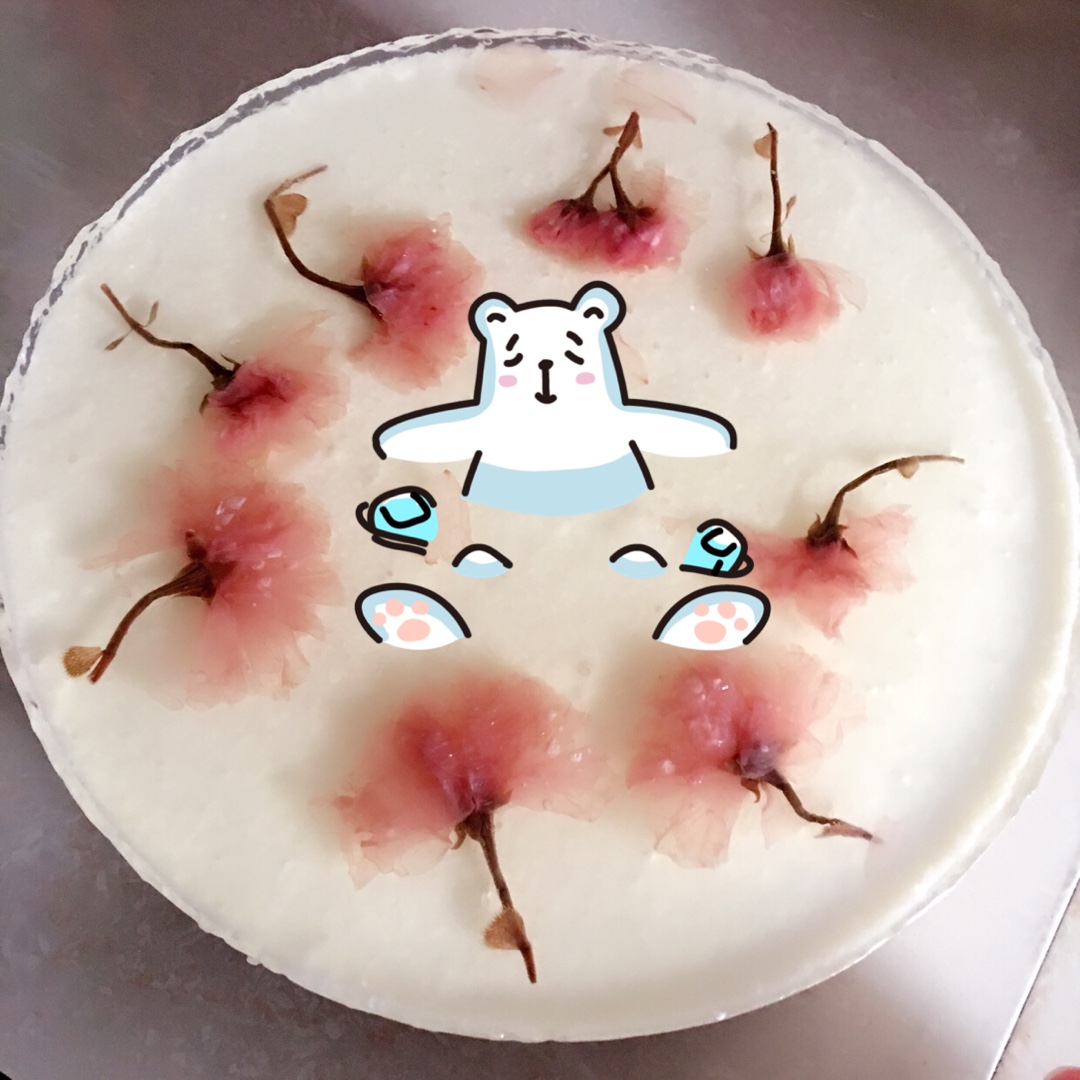 唐水狮狮做的樱花冻酸奶芝士蛋糕(6寸)