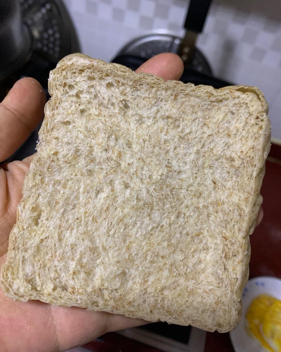 柔软拉丝的100%全麦麦片吐司（一次发酵）