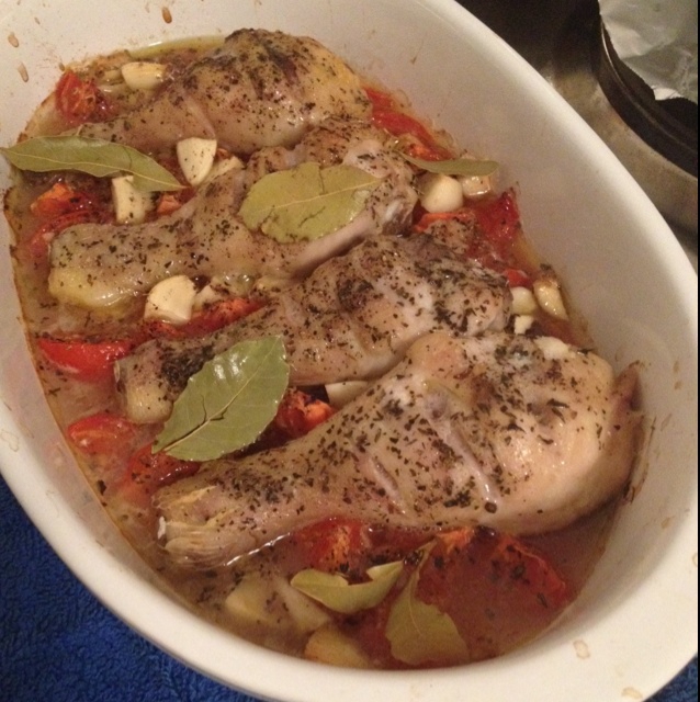 香蒜蕃茄烤鸡腿