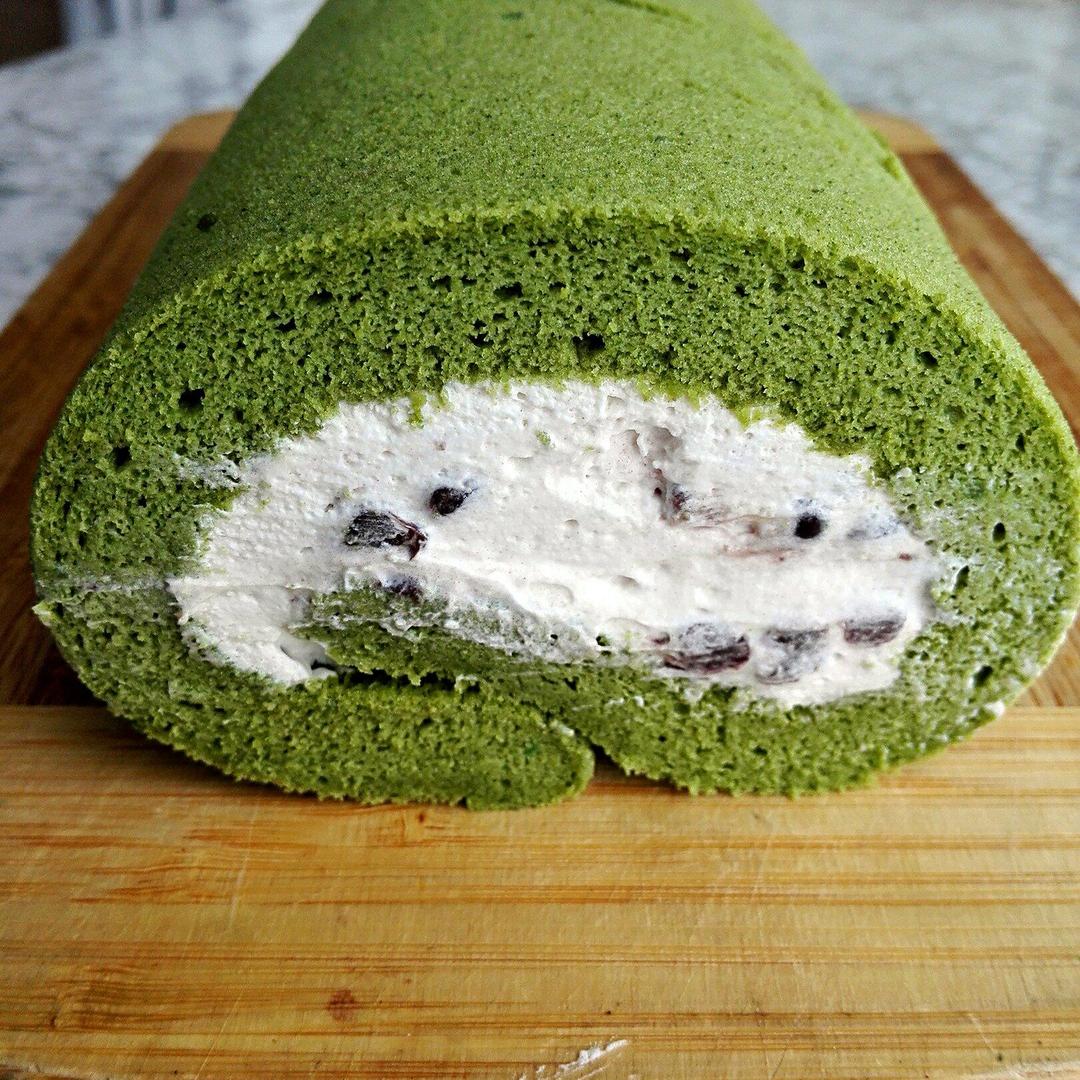 抹茶红豆卷的做法