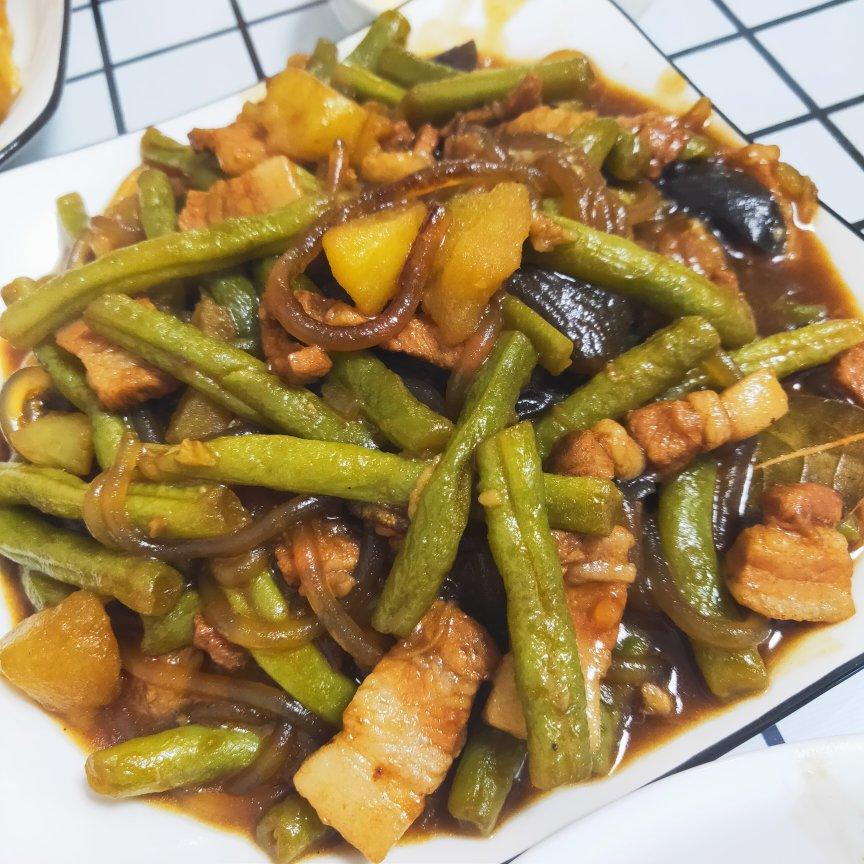 懒人饭豆角粘卷子一锅出