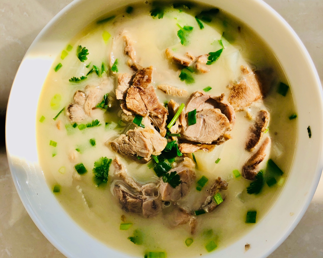 清炖羊肉汤-奶白色的做法