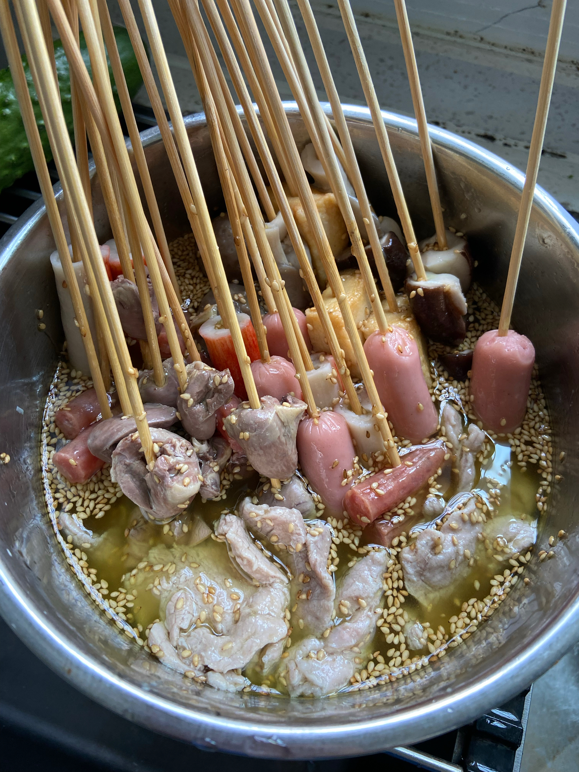 最适合夏天吃的冷锅串串（家庭简易版钵钵鸡）