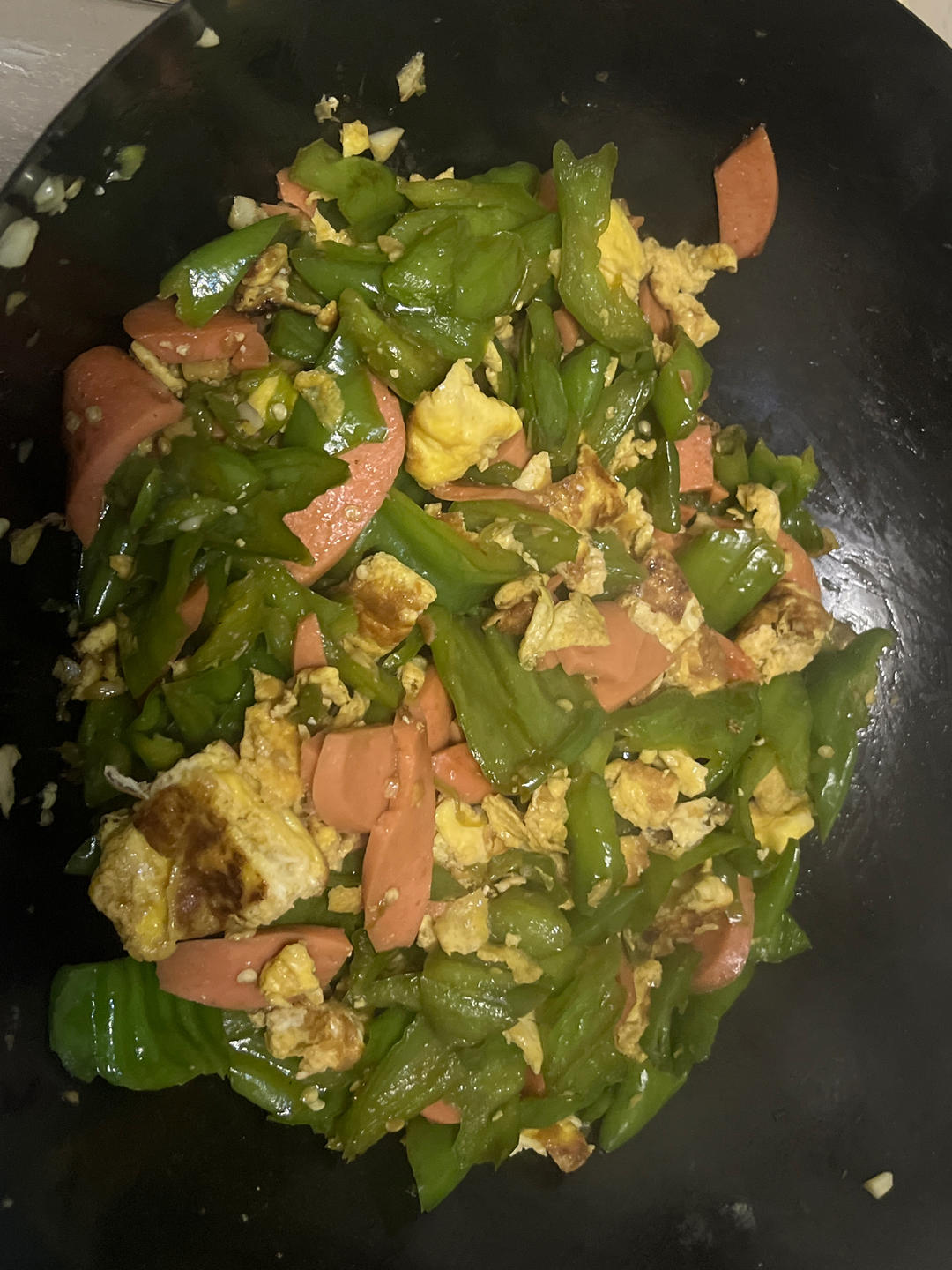 青椒火腿炒鸡蛋