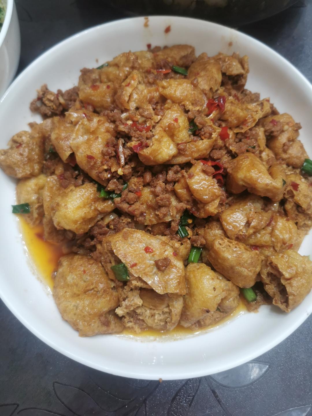 肉末炒豆泡（下饭菜）