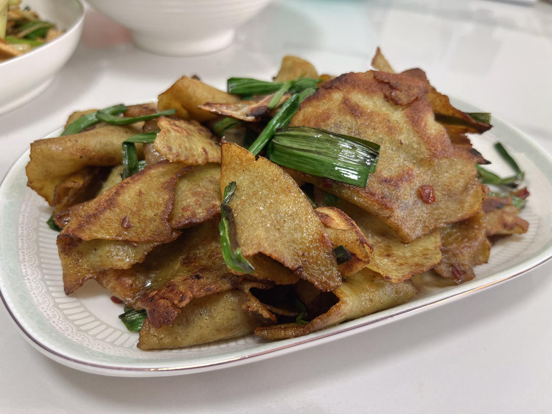 鸡蛋炒豆皮（豆饼）湖北特产