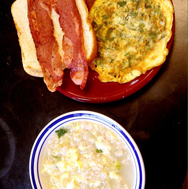 香菜鸡蛋豆渣饼