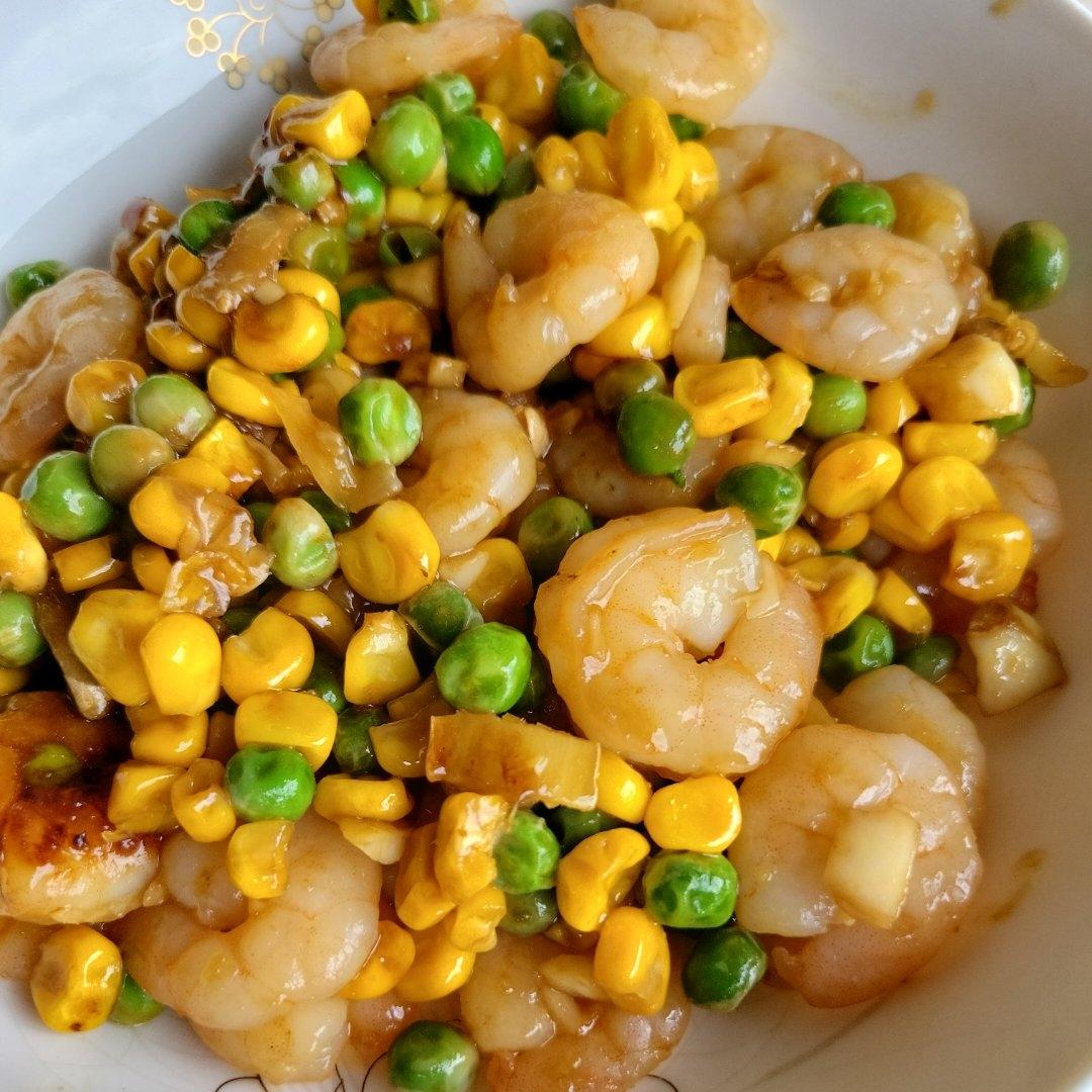 什锦玉米粒虾仁🍤🌽🥕