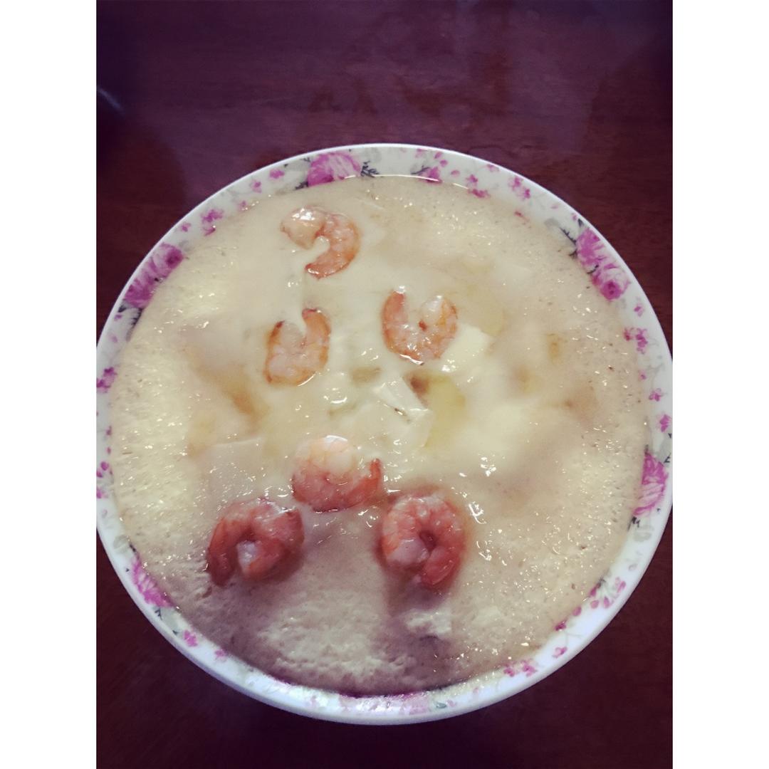 虾仁豆腐蒸水蛋
