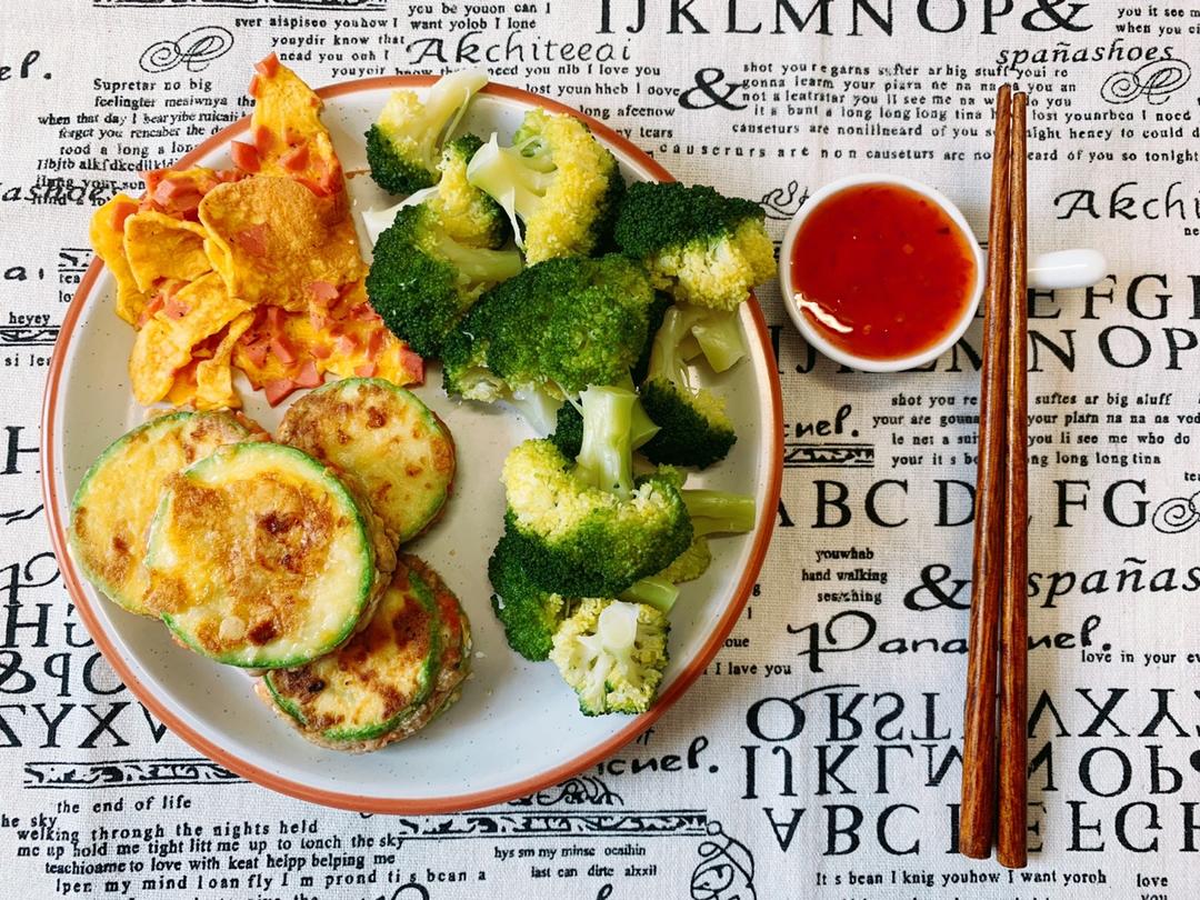 西葫芦薯泥火腿夹心饼——低碳水【健康主食】
