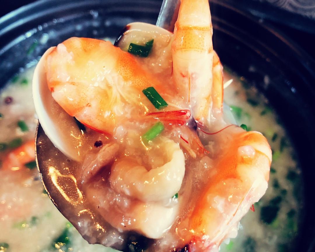 【白贝鲜虾鸡粥(附基围虾处理方法)的做法步骤图】厨娘_mary姐_下厨房
