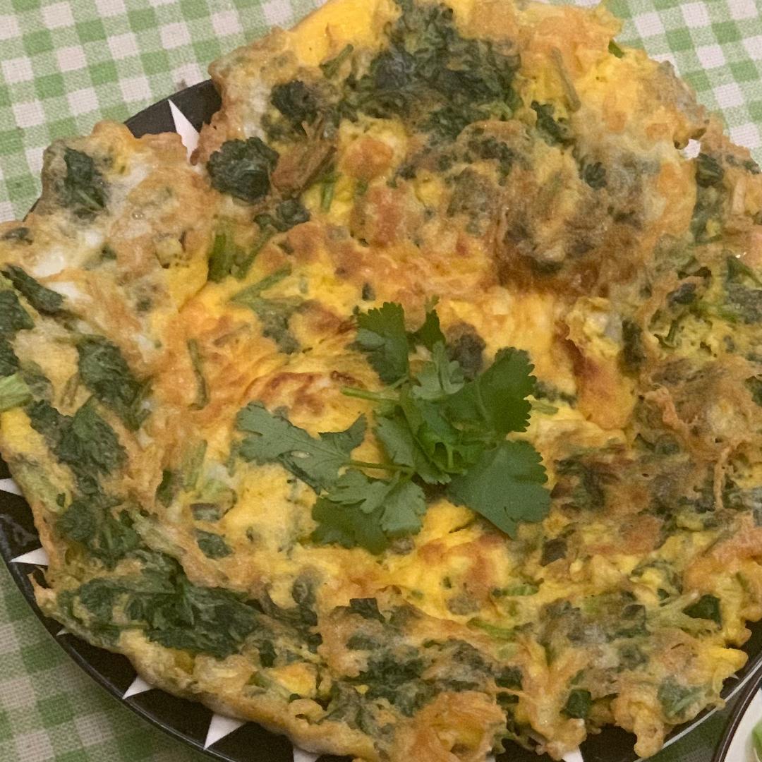 香菜煎鹅蛋的做法
