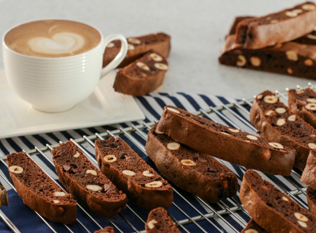 意式脆饼biscotti双重巧克力榛子（超级好吃）