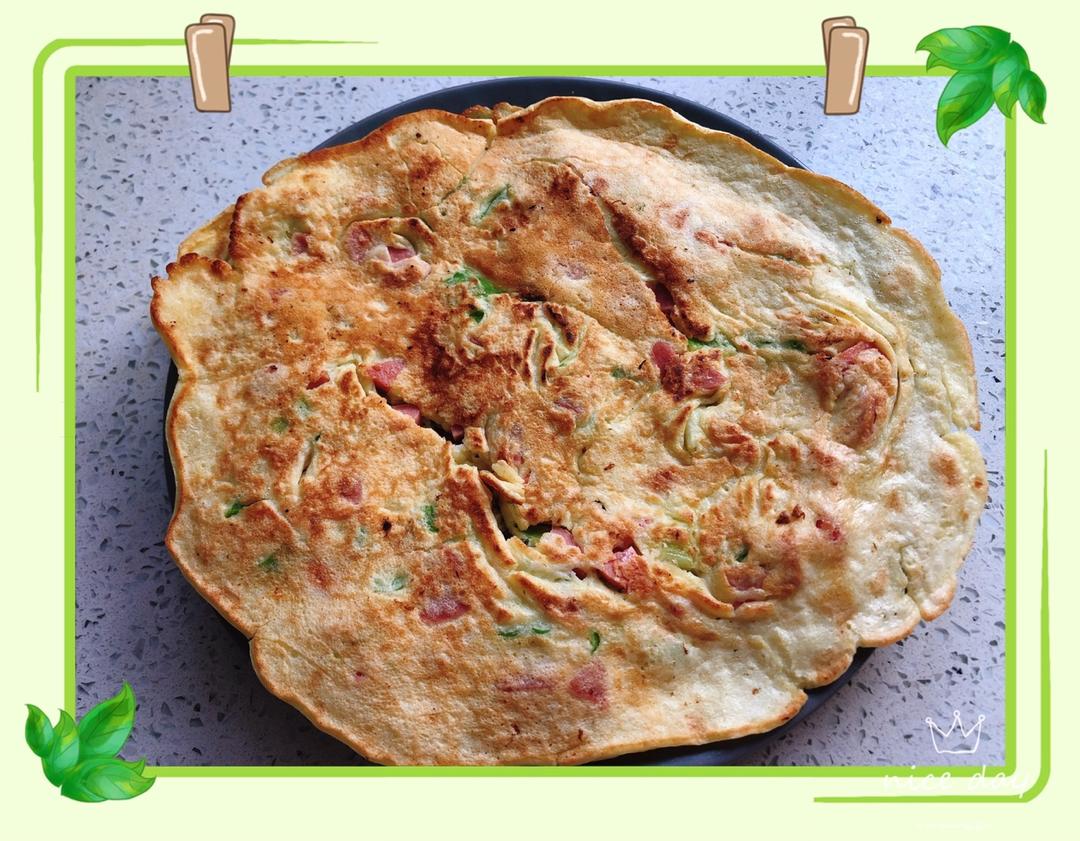 火腿肠葱花鸡蛋饼