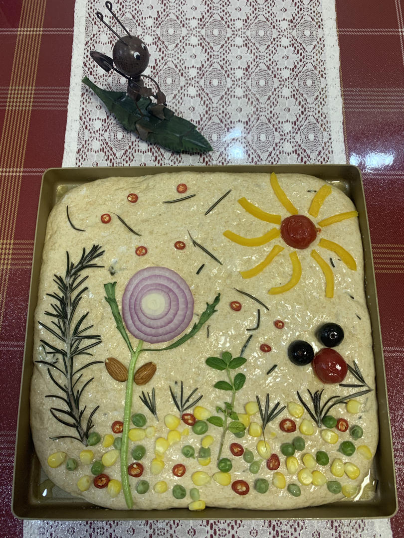 油画一般的意大利Focaccia佛卡夏面包