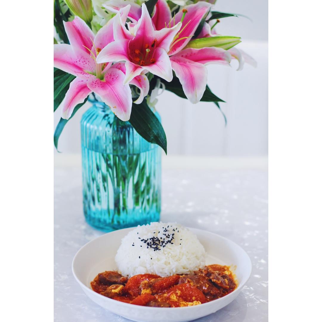 番茄滑蛋牛肉饭