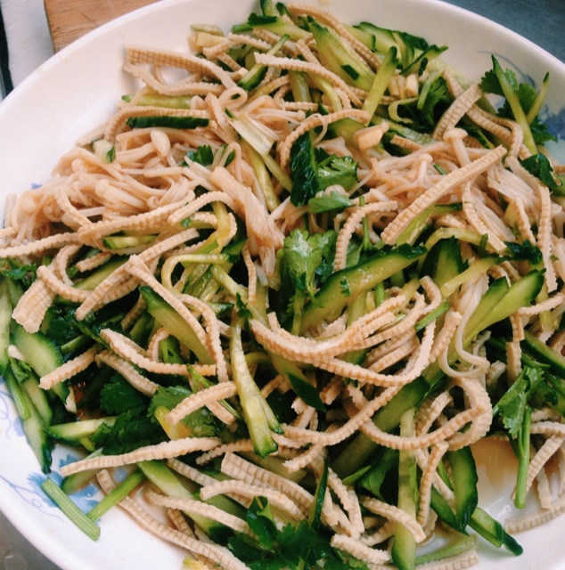 金针菇拌豆腐皮