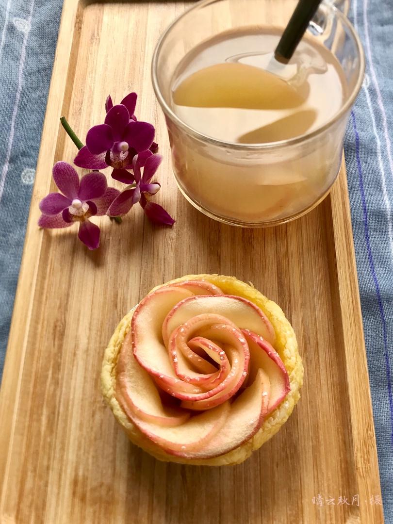 玫瑰花苹果挞🍎（蛋挞皮版超简单易做）