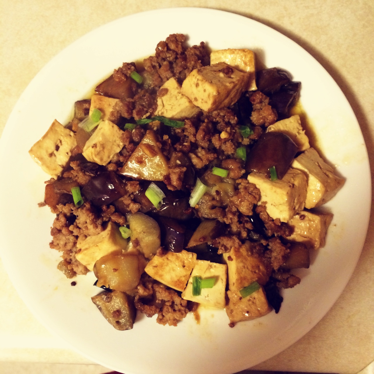 豆腐茄子肉末煲