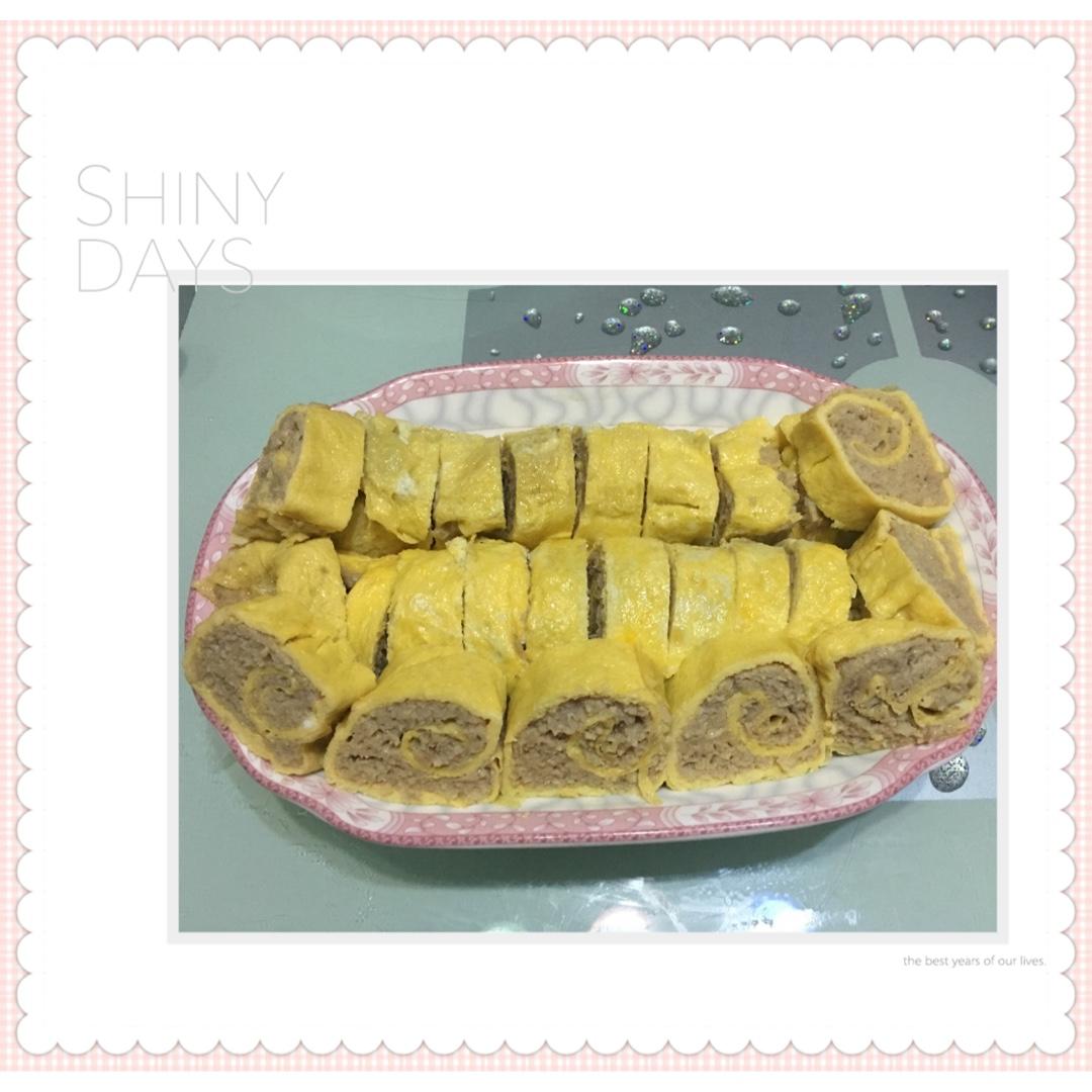 老爸的手艺---蒸肉蛋卷