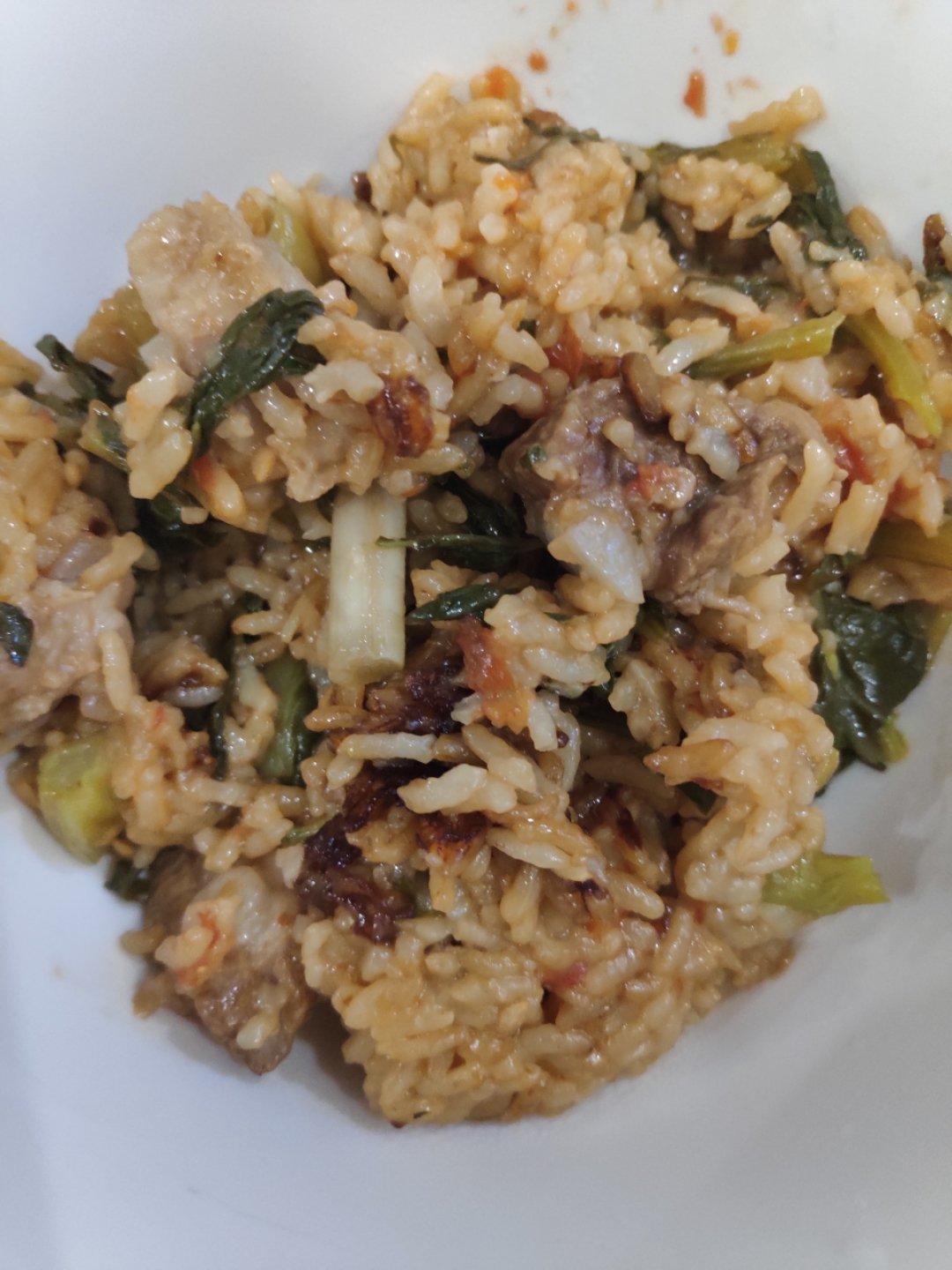 软骨菜饭牛肉菜饭~怎么办又撑了