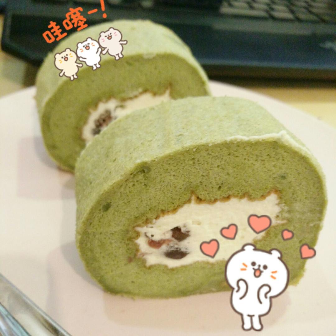 抹茶蜜豆蛋糕卷