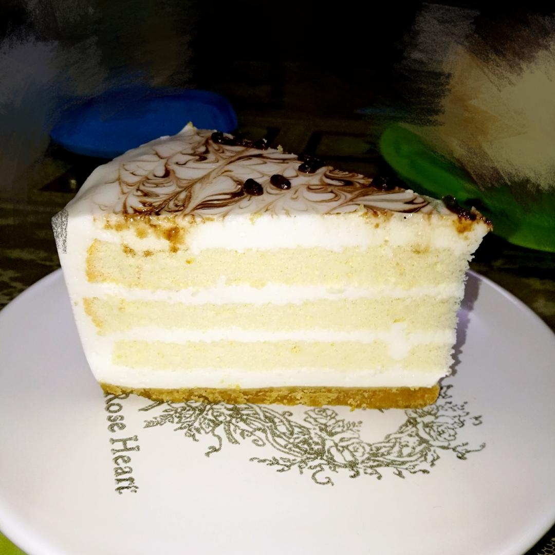 8寸椰浆蛋糕酸奶慕斯的做法