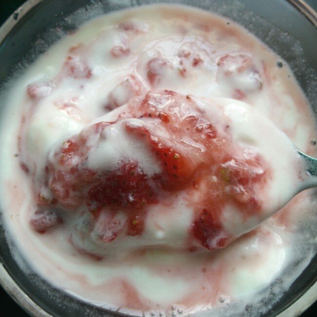 新鲜草莓酸奶的做法