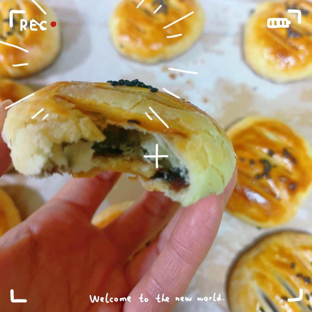 红豆酥饼这样做，免松弛，省时不破酥，成功率高，新手都能轻松搞定