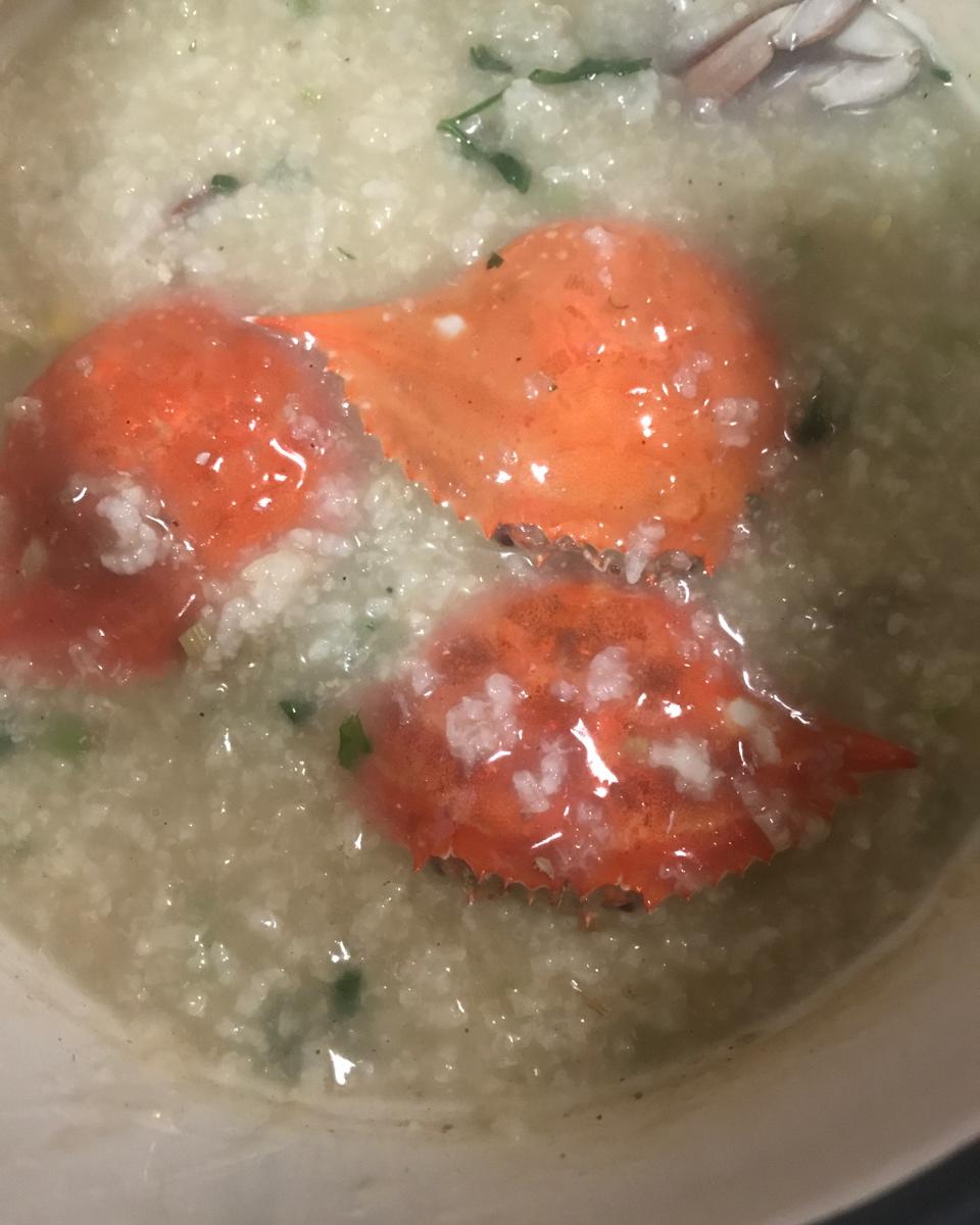 虾蟹海鲜粥，没有海鲜腥味粥品很鲜甜
